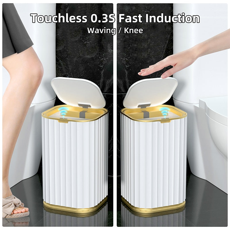 Smart Sensor Garbage Bin Automatic Induction Waterproof Bin with Lid 10/15L