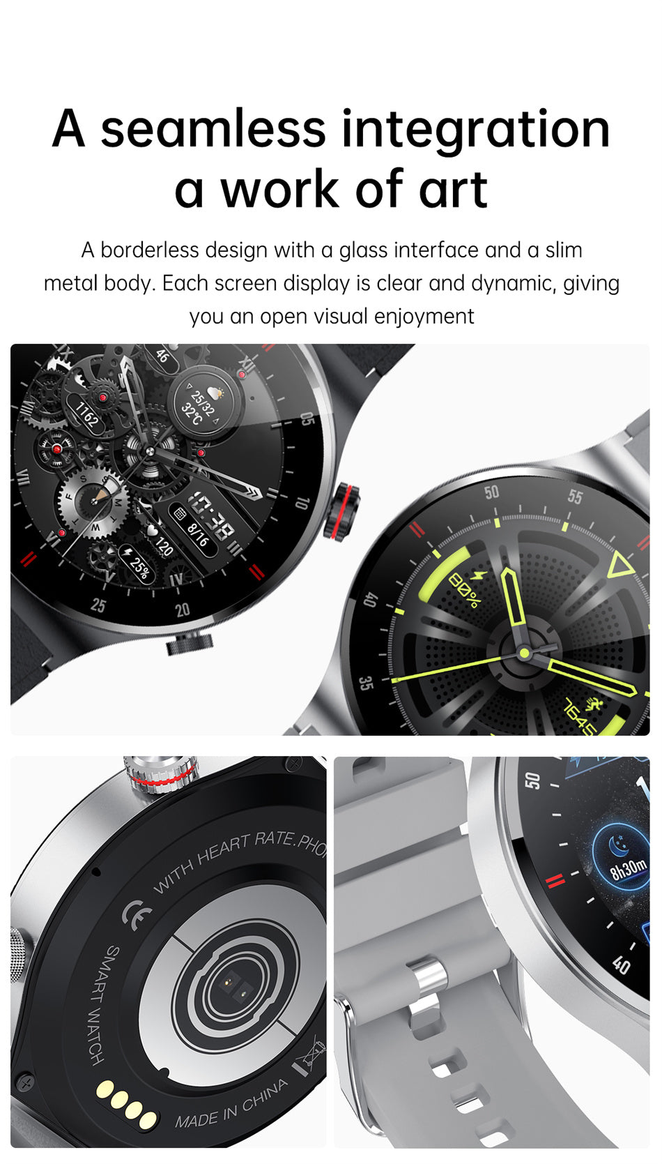 Men's Bluetooth Smart Watch Sports Fitness Tracker Waterproof  Large HD screen