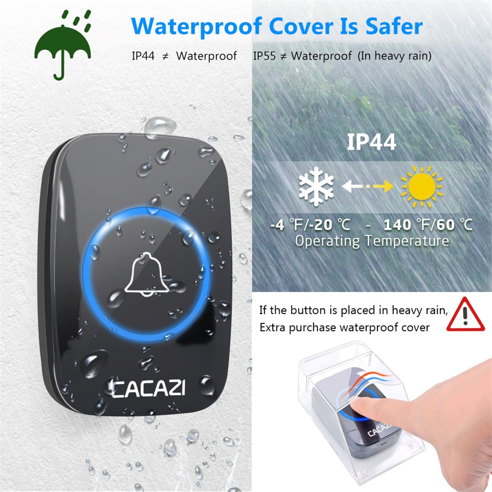 Wireless Doorbell Waterproof Remote control Door Bell 300 meters EU AU UK US Plug Smart Door Bell