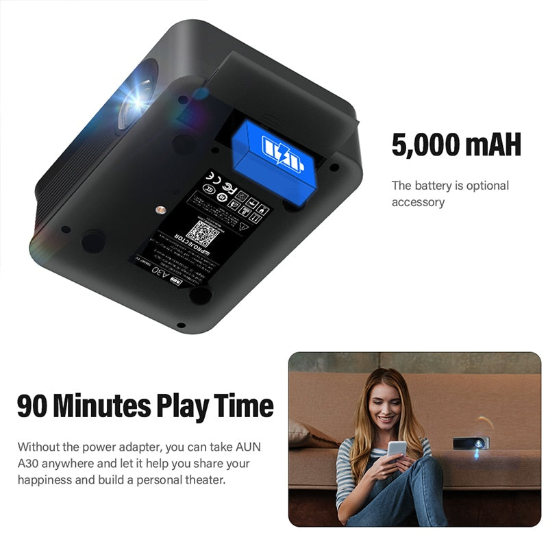 Mini Projector Smart TV WIFI Portable Home Theater Cinema Sync Android Phone Beamer LED Projectors for 4k Movie