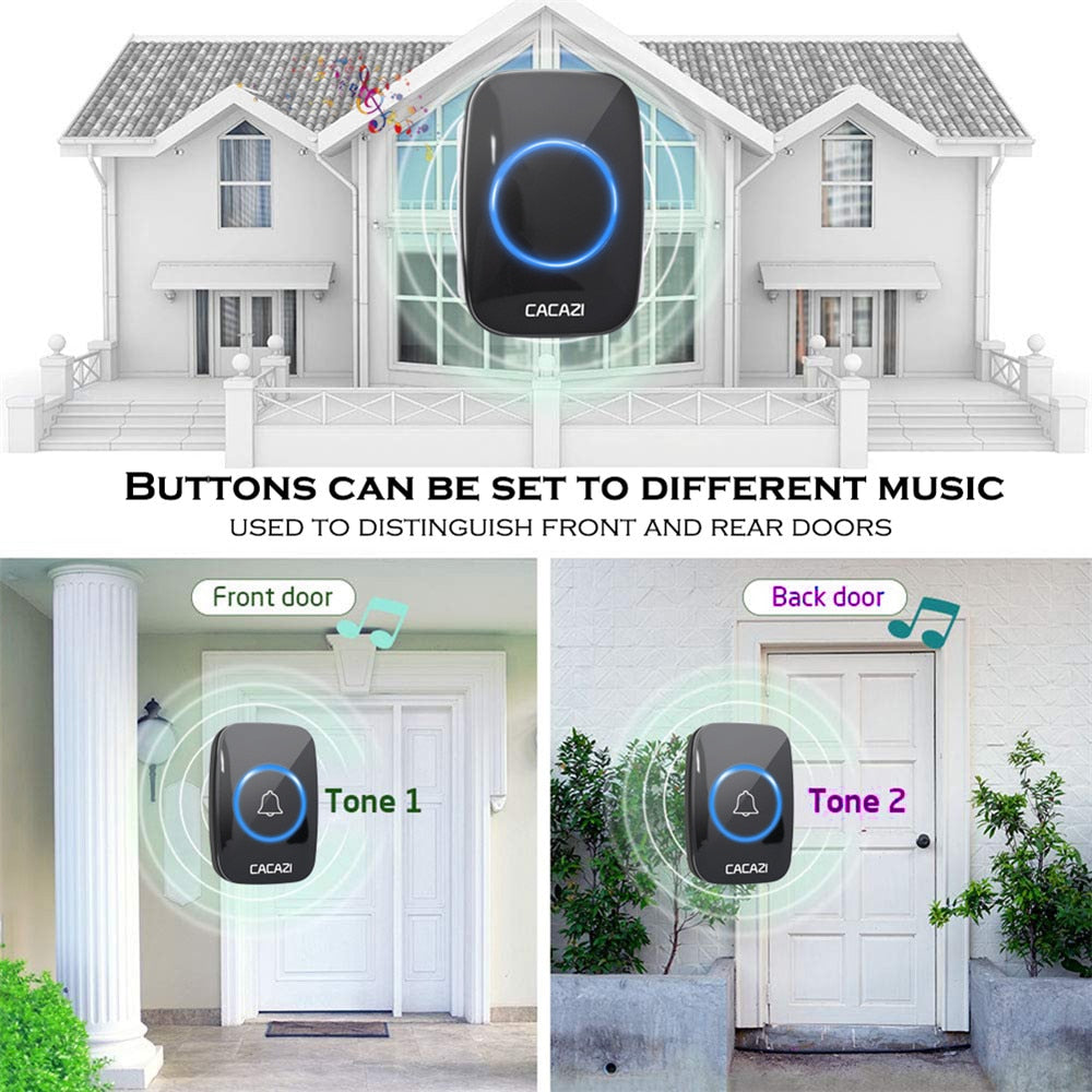 Wireless Doorbell Waterproof Remote control Door Bell 300 meters EU AU UK US Plug Smart Door Bell