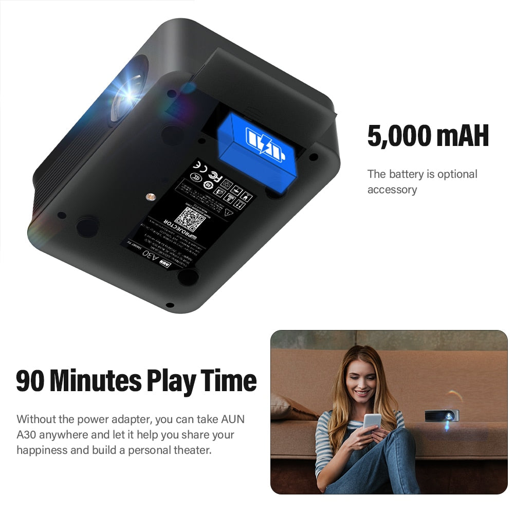 Mini Projector Smart TV WIFI Portable Home Theater Cinema Sync Android Phone Beamer LED Projectors for 4k Movie