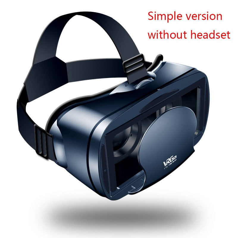 3D VR Smart Glasses Headset Virtual Reality Helmet Smartphone Full Screen Vision Wide Angle Lens with Controller Headset 7 Inch