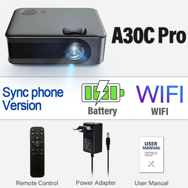 Mini Projector Smart TV WIFI Portable Home Theater Cinema Sync Android Phone Beamer LED Projectors for 4k Movie