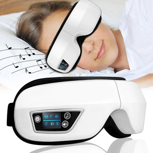 Eye Massager 6D Smart Airbag Vibration Eye Care Instrument Hot Compress Bluetooth Eye Massage Glasses Fatigue Pouch & Wrinkle