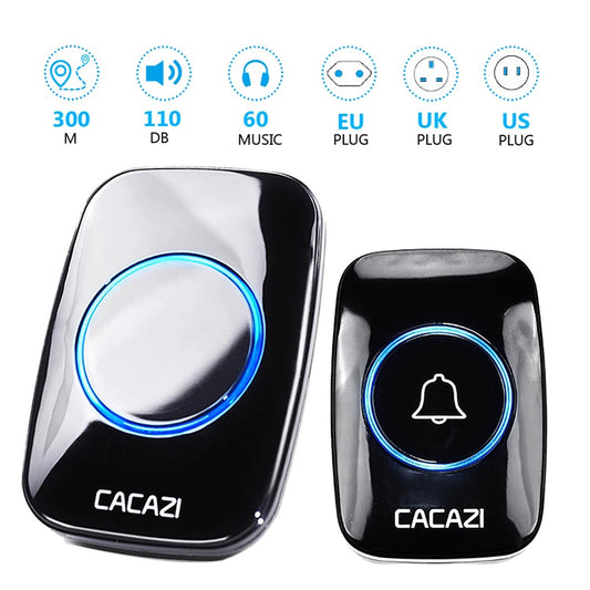 Wireless Doorbell Waterproof Remote control Door Bell 300 meters EU AU UK US Plug Smart Door Bell